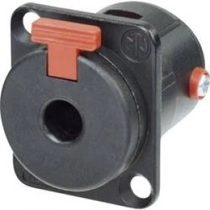 Image of 6.35mm audio jack Sleeve socket straight pins Number of pins 2 Mono Black Neutrik NJ3FP6CBAG