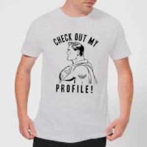 Image of DC Comics Superman Check Out My Profile T-Shirt - Grey - 3XL