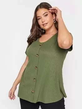 Image of Yours 2 Pack Ss Rib Swing Top Black Khaki, Black, Size 22-24, Women