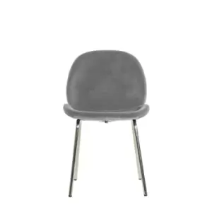 Image of Crossland Grove Bury Chair Light Grey Velvet (Set of 2)