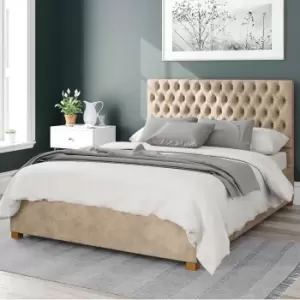 image of Monroe Kimyo Linen Ottoman Bed Frame Beige