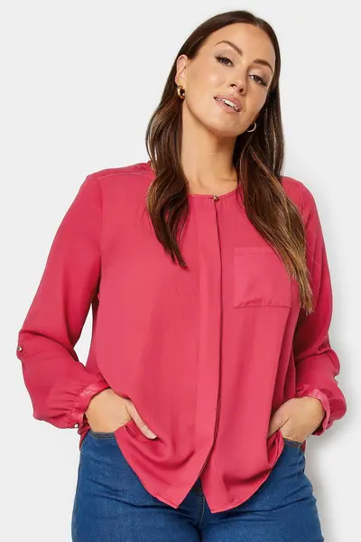 Image of M&Co Satin Shirt Red
