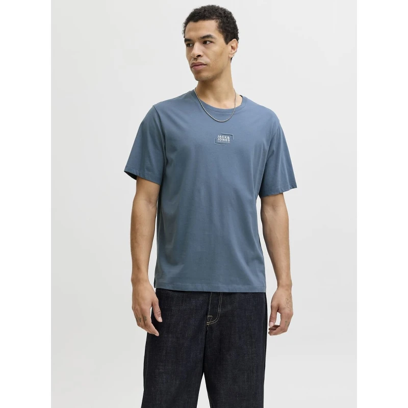 Image of jack & jones Short Sleeve T-Shirt blue Cotton M