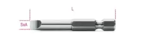 image of Beta Tools 862 LP 1x 1/4" Hex Drive Flat/Slot Bit 0.5 x 3 x 50mm Long