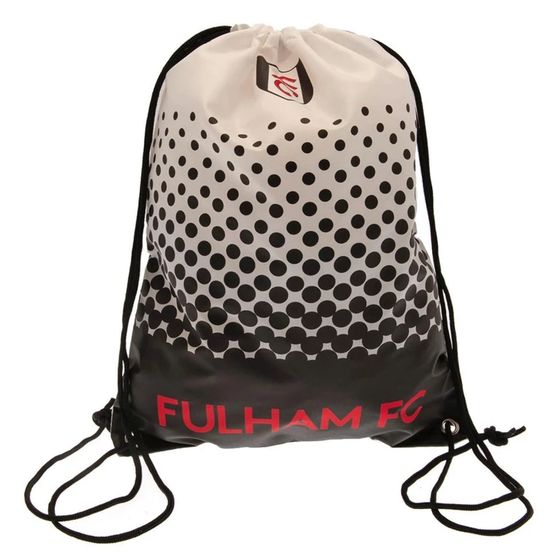 Image of Fulham FC Mens Fade Drawstring Bag in Black Male