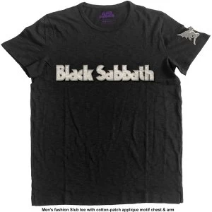 image of Black Sabbath - Logo & Daemon Unisex Medium T-Shirt - Black