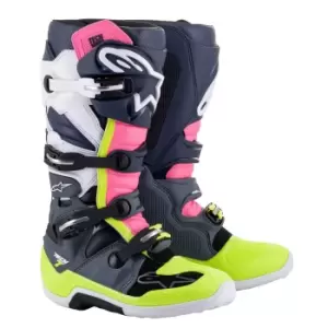 image of Alpinestars Tech 7 Dark Gray Dark Blue Pink Fluo US 12