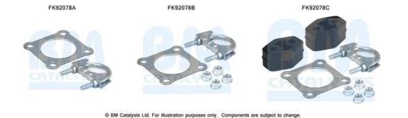 Image of BM CATALYSTS Mounting Kit, catalytic converter BM CATALYSTS FK92078