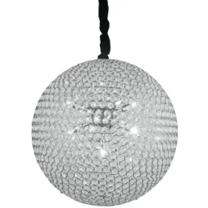 Image of Fan Europe PLANET 9 Light Spherical Pendant Ceiling Light Chrome, Crystals 50cm