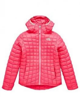 image of The North Face The North Face Girls Thermoball Hooded Jacket Pink Size 14 16 YearsL Women