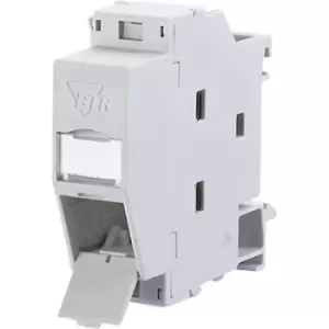 image of Metz Connect 1309427103-E Network outlet DIN rail CAT 6 Light grey