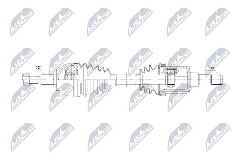 Image of NTY NPW-FR-211 Drive shaft Manual Transmission, Front Axle Left Drive Shaft (13)