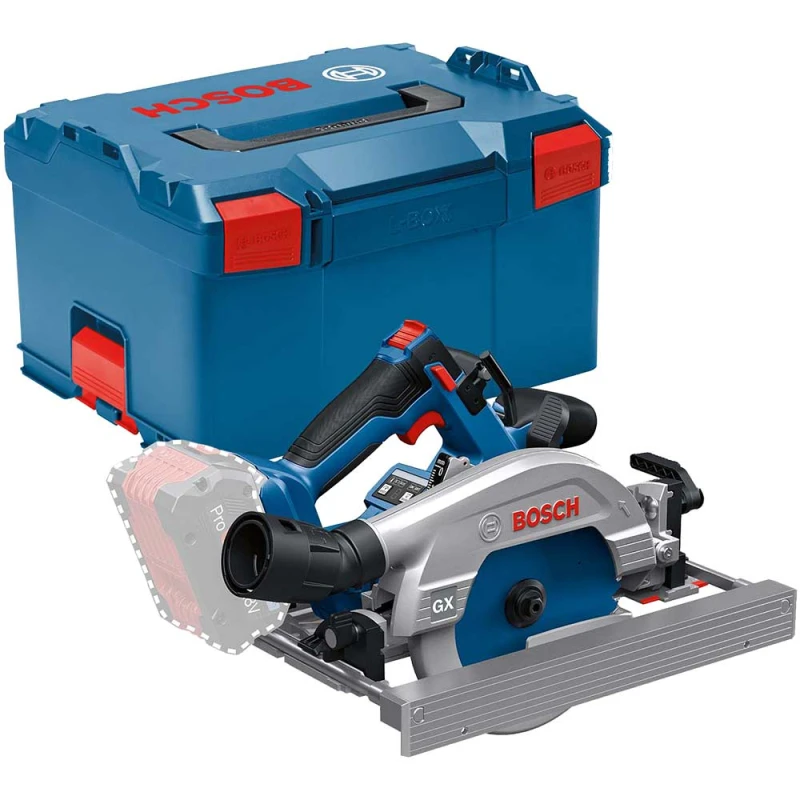 Image of Bosch GKS 18V-57-2 GX 18v Cordless Rail Compatible Circular Saw 165mm 06016C1001 Batteries: No Batteries