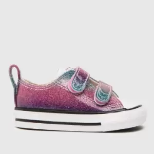 image of Converse Multi 2v Lo Glitter Girls Toddler Trainers