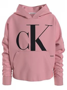 Image of Calvin Klein Jeans Girls Mini Monogram CK Hoodie - Berry Size Age: 14 Years, Women
