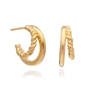 image of Rachel Jackson London Gold Plated Illusion Huggie Hoop Earrings