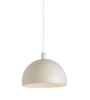 image of Dome Ceiling Pendant Light Matt Cream Paint, E27