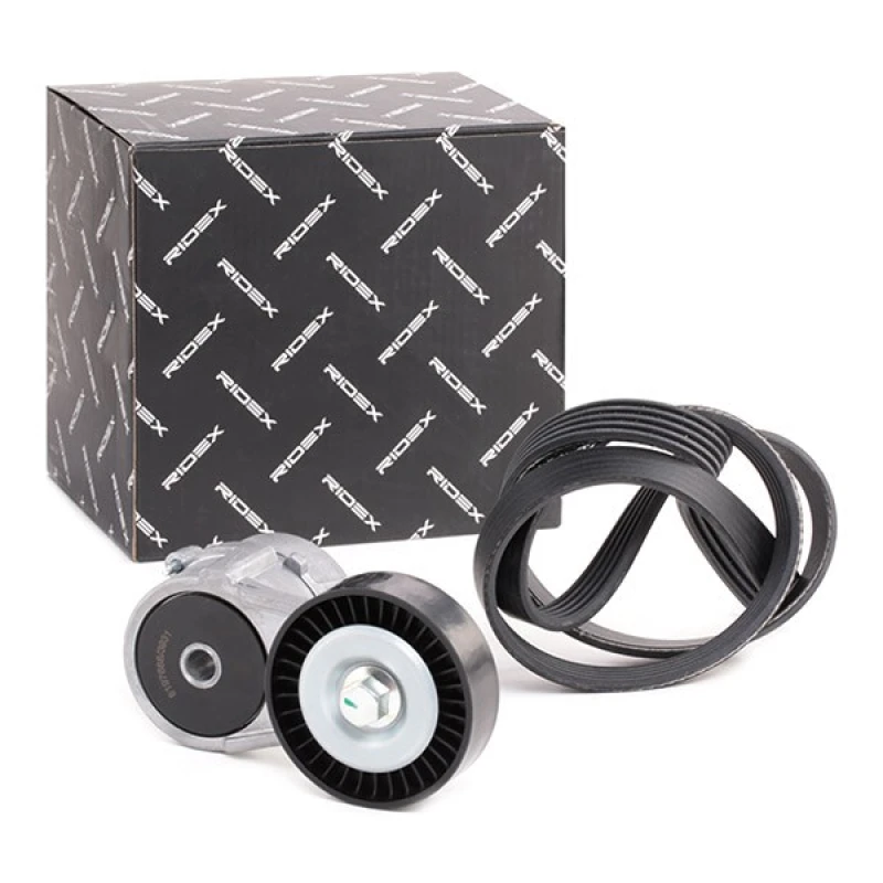 Image of RIDEX 542R0232 V-ribbed belt set Check alternator freewheel clutch & replace if necessary V-Ribbed Belt Set (542)