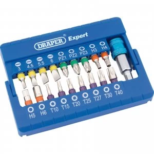 image of Draper 19 Piece Coloured Screwdriver Bit Set