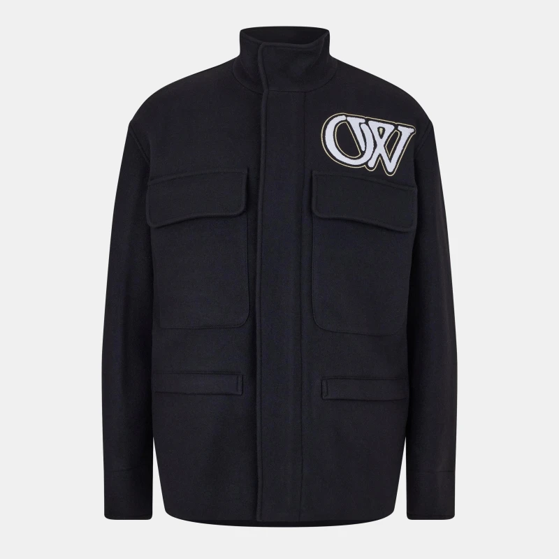 Image of Off White Mens Insulated Short Puffer Jacket Black/White male M