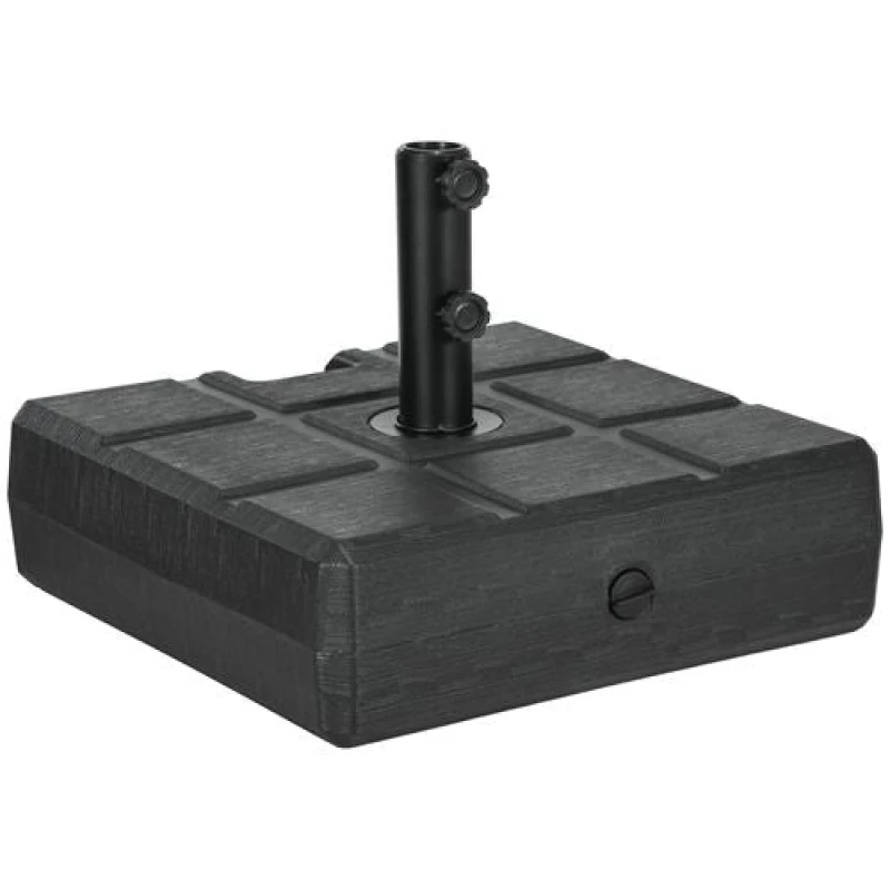 Image of Outsunny 40kg Square Parasol Base Wood Effect - Black 84D-273V00BK