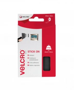 VELCRO Brand Stick On Tape 20mm X 50cm Black