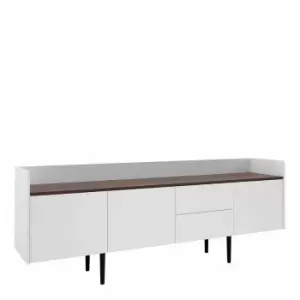 Unit Sideboard 2 Drawers 3 Doors In White And Walnut