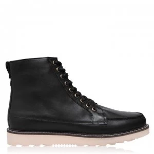 image of Farah Vintage Pantego Boots - Black Leather