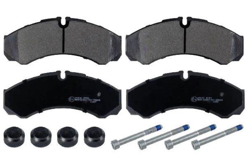Image of Blue PRINT ADL144226 Brake pad set Front Axle, prepared for wear warning indicator, with fastening material Brake Pad Set,disc brake (402)