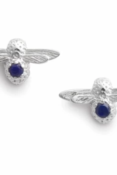 Image of Celebration Stones Silver & Lapis (September) Bee Stud Earrings OBJAME103