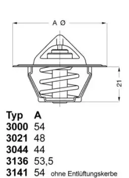 image of Coolant Thermostat 3141.87D by Wahler