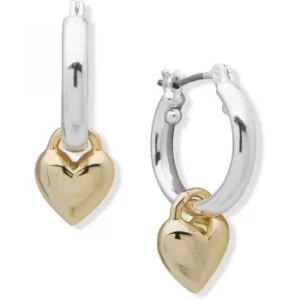 image of DKNY Jewellery Gold Coloured Heart Drop Earrings