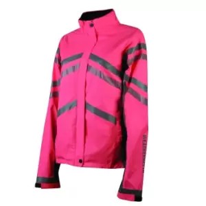 image of Weatherbeeta Childrens/Kids Waterproof Lightweight Reflective Jacket (M) (Hi Vis Pink)