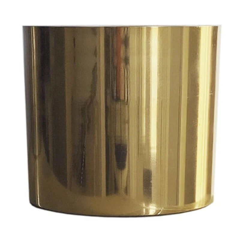Image of Leaf Metal Planter Plant Pot With Polished Gold Finish 20 X 18Cm