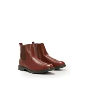 Image of I Saw It First Brown Faux Leather Brogue Boot - Brown