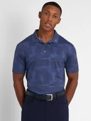 Image of Calvin Klein Golf Hexta Printed Polo, Navy Size M Men
