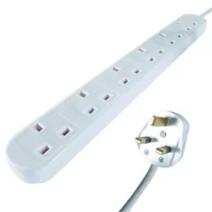 image of 6-Way Power Extension Lead White 27-6030