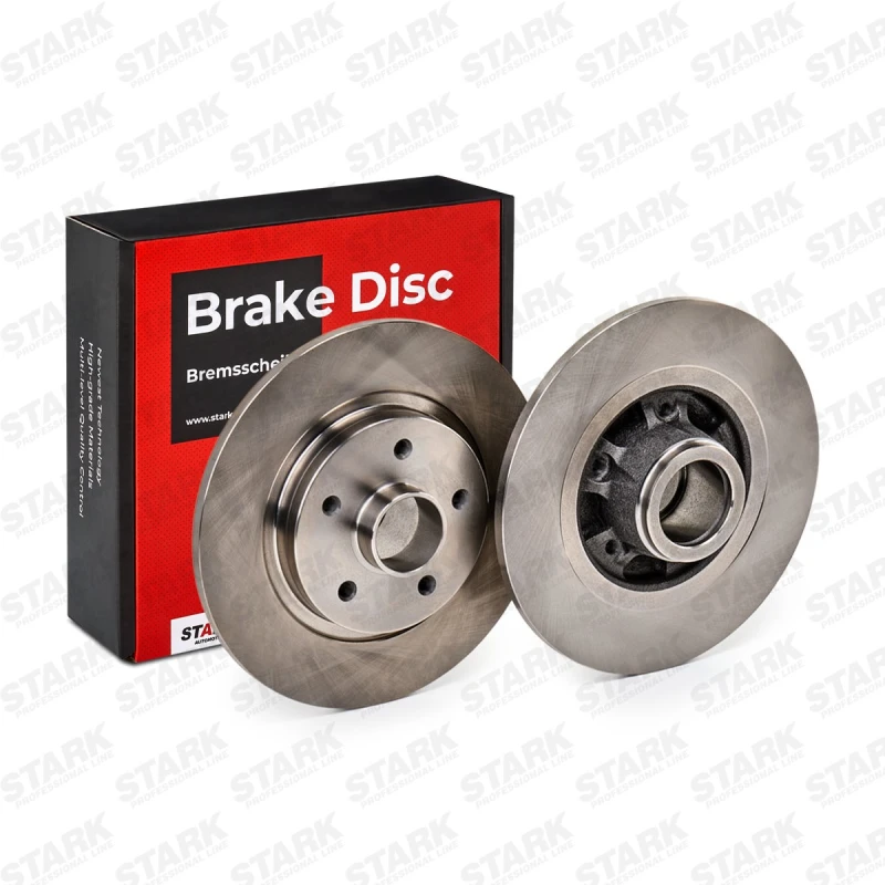 Image of STARK SKBD-0023363 Brake disc Rear Axle, solid, Cast Iron, Uncoated, Untreated, without bolts/screws Cast Iron Brake Disc (82)