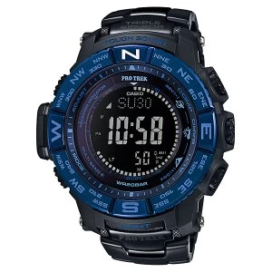 Image of Casio PRO TREK Triple Sensor TOUGH SOLAR Titanium Watch PRW-3500SYT-1 - Black + Blue