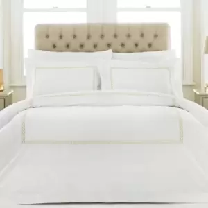 Image of Paoletti Cleopatra 200TC 100% Cotton Embroidered Duvet Cover Set Gold Double - Gold