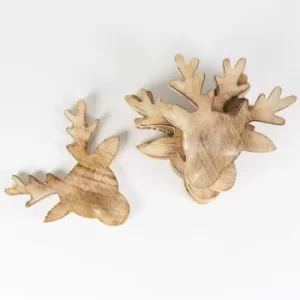 Image of Wooden Stag Head Coasters (Set of 6)