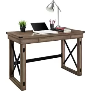 Image of Dorel Wildwood Veneer Desk - Rustic Grey