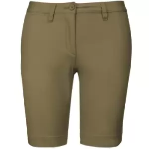 Image of Kariban Womens/Ladies Chino Bermuda Shorts (10 UK) (Light Khaki)