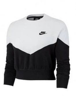 image of Nike NSW Heritage Cropped Sweatshirt - Black, Size 2XL, Women