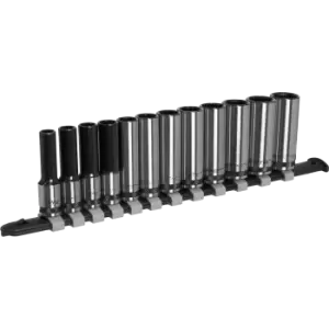 Image of Sealey Black Series 12 Piece 3/8" Drive Deep Hexagon Socket Set 3/8"