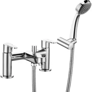 image of Deva Ethos Taps Bath Shower Mixer in Chrome Brass