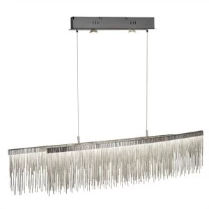 Image of LED 2 Light Ceiling Pendant Bar Satin Silver