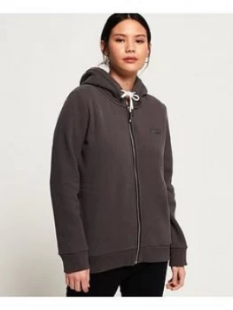 Image of Superdry Ol Elite Ziphood, Slate, Size 6, Women