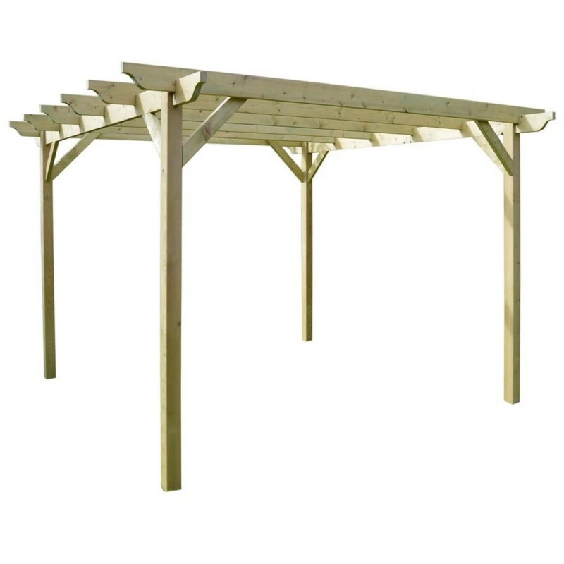 Image of Rutland County Garden Furniture Ltd Garden Pergola - Wood - L180 x W180 x H270cm - Rustic Brown in Light Green Light Green Unisex