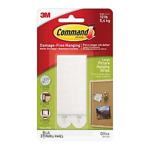 image of Command Large Picture Hanging Strips White Pack of 2